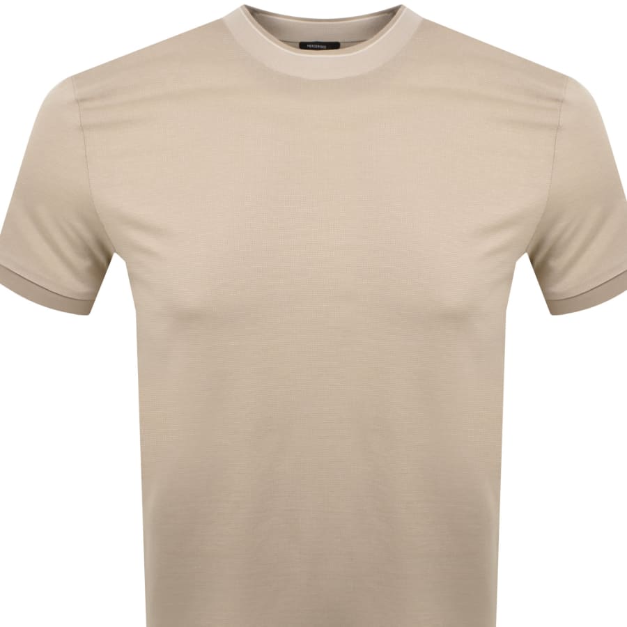 Tシャツ・カットソー BOSS Men T-shirt Beige 50511700 255 BOSS - Structured-cotton slim-fit polo shirt with contrast